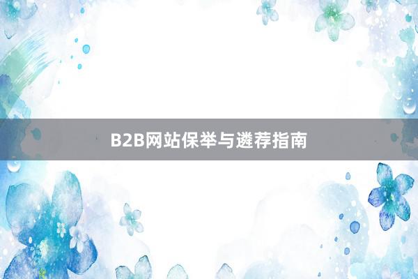 B2B网站保举与遴荐指南